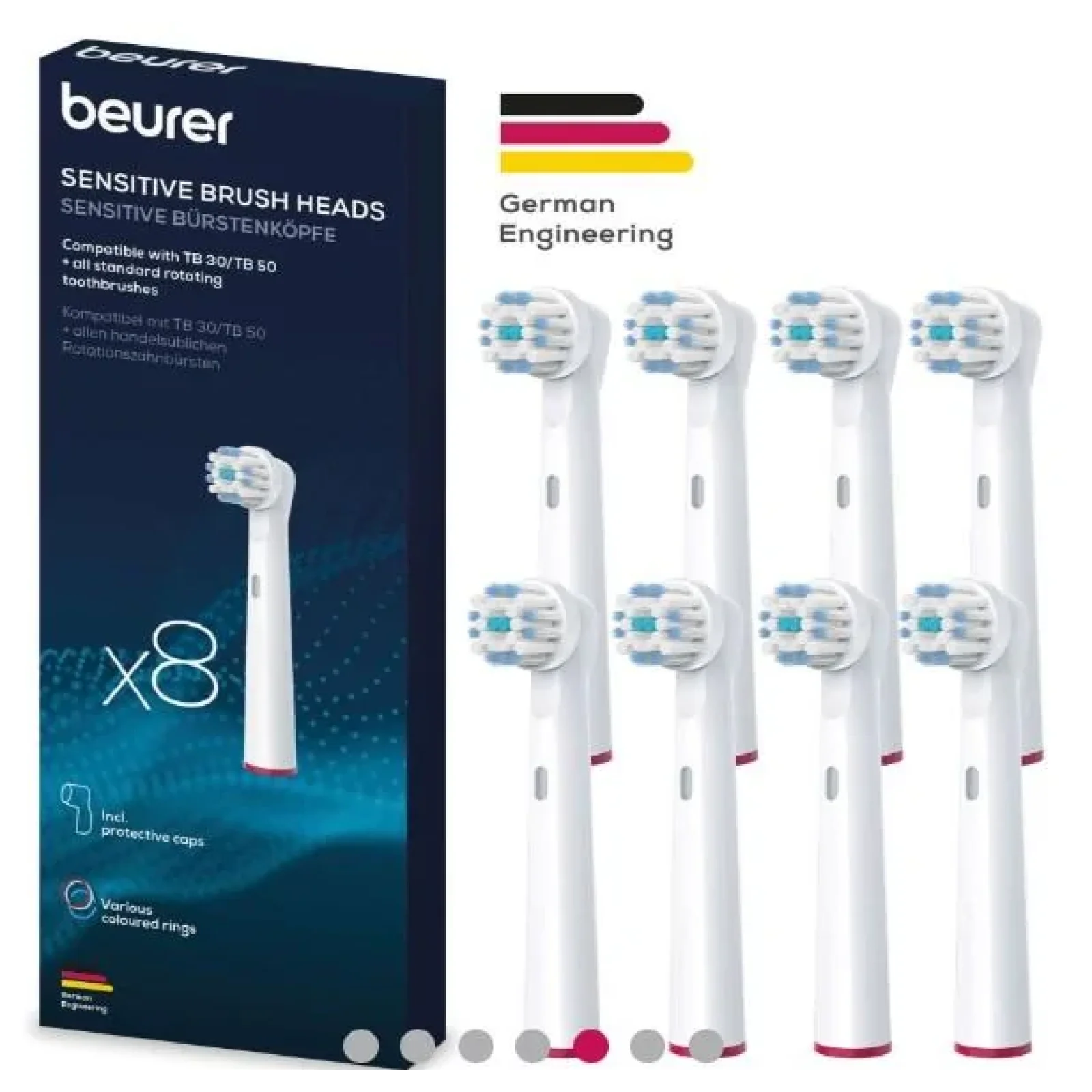 Насадка для зубної щітки Beurer, TB_30/50_S_8, 8 шт в комплекті, білий UA